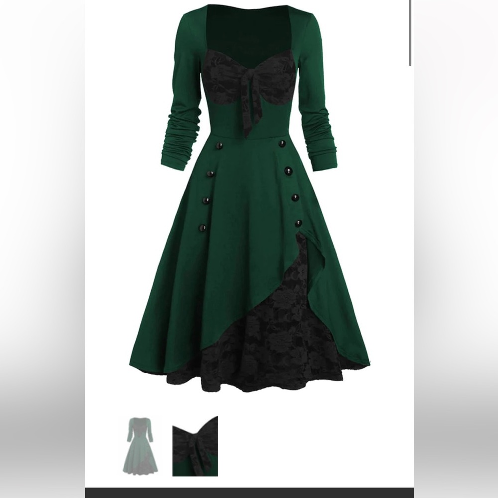 Retro stage Green Dress
